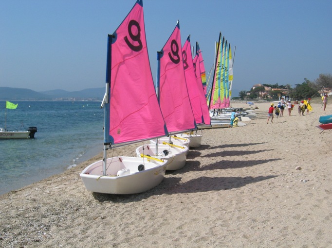 Sailing school on a nearby beach